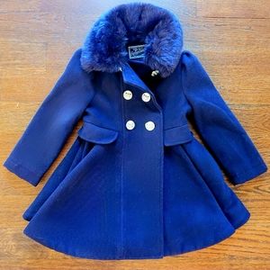 4T Rothschild Fur Collar Coat